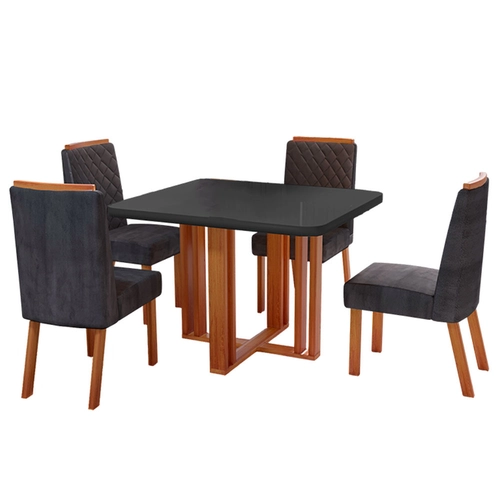 Conjunto de Mesa Bom Pastor Ghaia com 4 Cadeiras Vigor Luxo