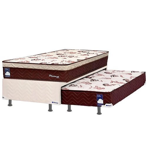 Cama Bibox Solteiro Bonno Jade New + Colchão Platinum Style New Molas Ensacadas