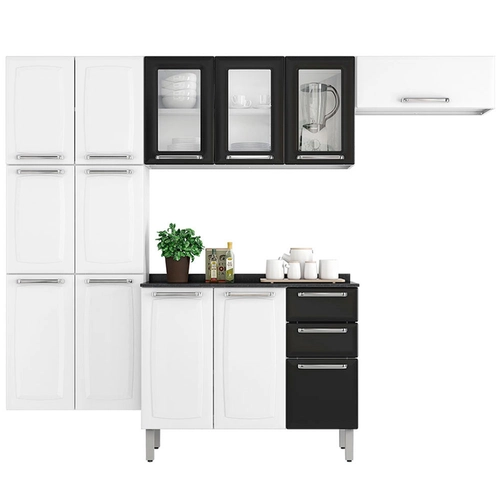 Armário de Cozinha Modulada Completa Itatiaia Luce 13 Portas 2 Gavetas