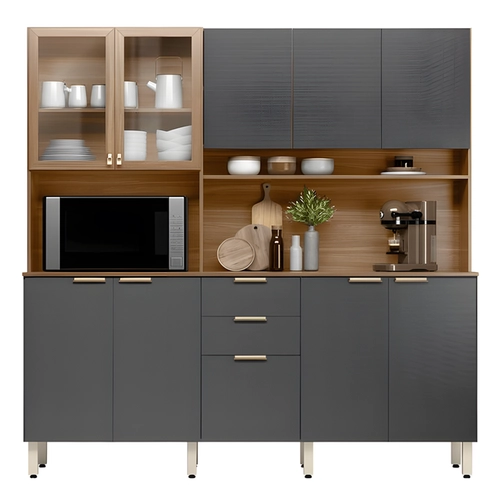 Armário de Cozinha Compacta Demóbile Amora 10 Portas e 2 Gavetas