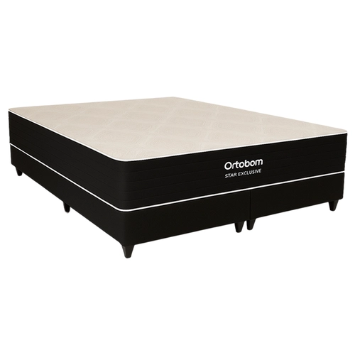 Cama Box King Ortobom Star Exclusive com Base Sommier Linho 193X203X78