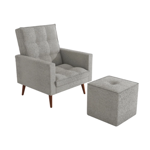 Poltrona Decorativa Kappesberg Jade com Puff