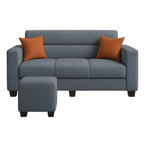 Sofá Liege Solar 3 Lugares com 2 almofadas + 1 Puff