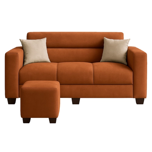 Sofá Liege Solar 3 Lugares com 2 almofadas + 1 Puff