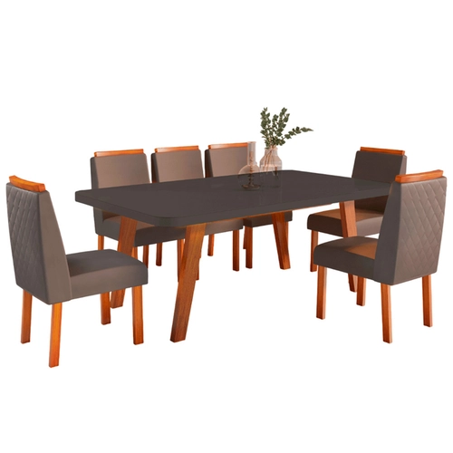 Conjunto de Mesa Bom Pastor Firenze com 6 Cadeiras Alana Luxo