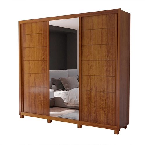 Guarda-Roupa Bom Pastor Elegante Estilo 3 Portas 6 Gavetas com Espelho