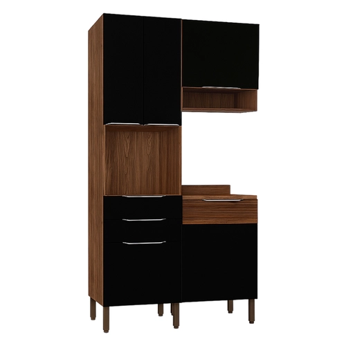 Armário de Cozinha Modulada Kits Paraná Viv Luz 5 Portas 2 Gavetas