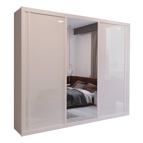 Guarda-Roupa Casal Bom Pastor Dallas Soft 3 Portas 4 Gavetas e Espelho