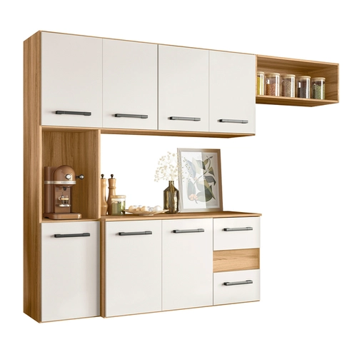 Armário de Cozinha Suspenso Nicioli Juliete 7 Portas 2 Gavetas