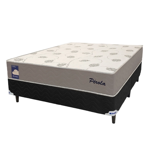 Cama Box Casal Conjugada Bonno Pérola Semiortopédica 138x188x53cm