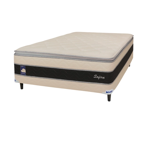 Cama Box Casal Conjugada Bonno Safira com Pillow Top 138x188x66cm