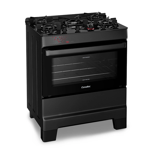 Fogão Esmaltec 5 Bocas Ideal Top Glass com Acendimento Automático
