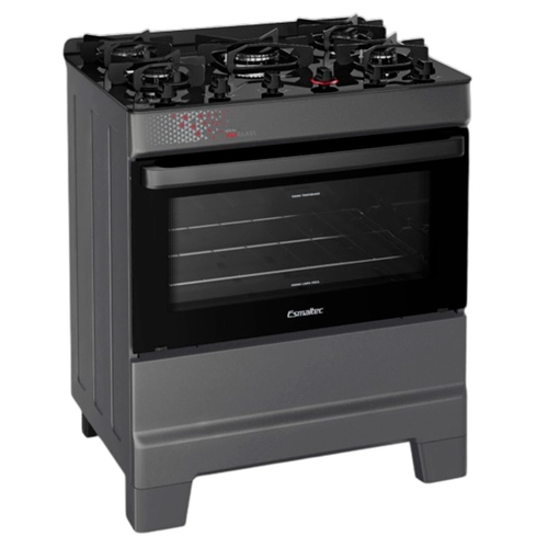 Fogão Esmaltec 5 Bocas Ideal Top Glass com Acendimento Automático