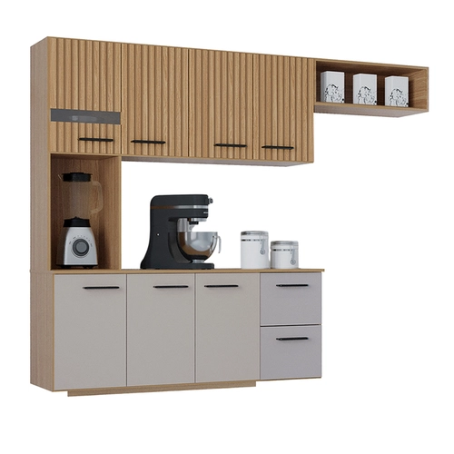 Armário de Cozinha Suspenso Poquema Juliana 7 Portas 2 Gavetas