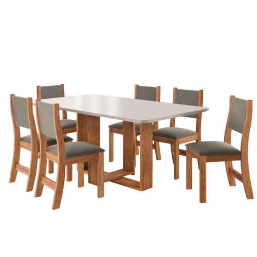 Conjunto de Mesa Viero Luna com 6 Cadeiras Sol
