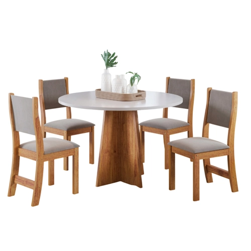 Conjunto de Mesa Viero Slin com 4 Cadeiras Sol