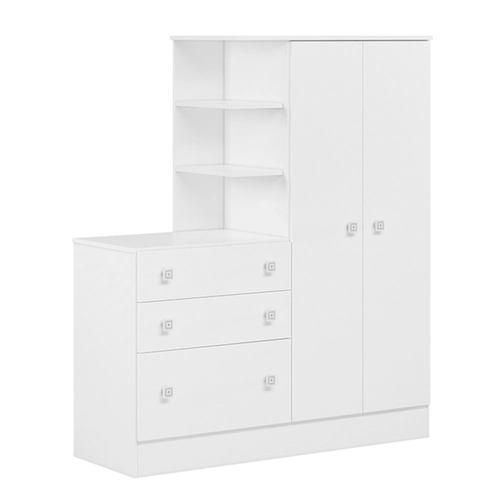 Guarda-Roupa com Cômoda Qmovi Doce Sonho 2 Portas 3 Gavetas