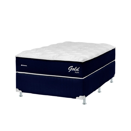 Cama Box Solteirão Bonno Gold Style Blue Molas Ensacadas 108x198x70cm