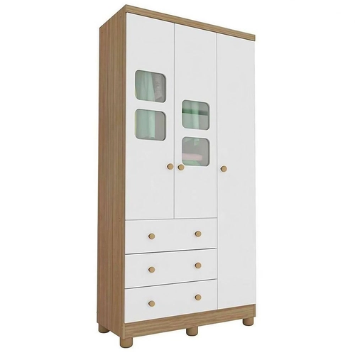 Guarda-Roupa Infantil Peroba Uli 3 Portas 3 Gavetas