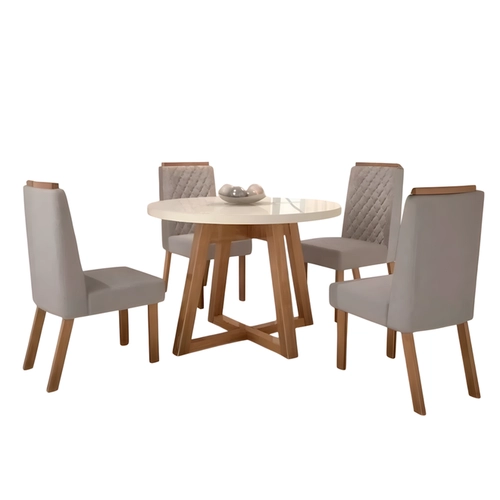 Conjunto de Mesa Bom Pastor River com 4 Cadeiras Fiore Luxo