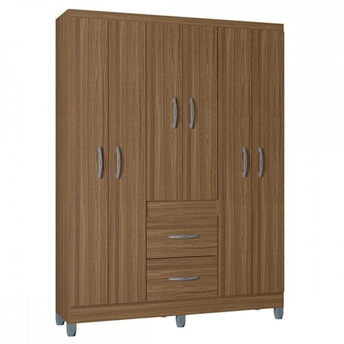 Guarda-Roupa Casal Poquema Milão 6 Portas 2 Gavetas