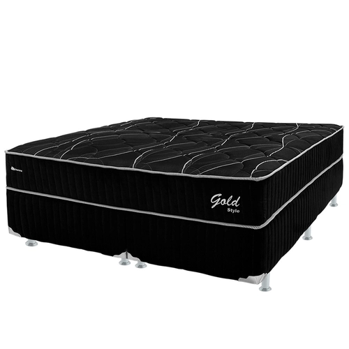 Cama Box Queen Bonno Gold Style Black Molas Ensacadas 158x198x70cm