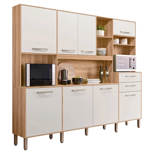 Armário de Cozinha Compacta Nicioli Hortelã 8 Portas 2 Gavetas