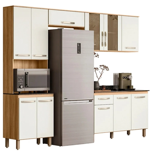 Armário de Cozinha Modulada Completa Nicioli Fit 11 Portas 1 Gaveta