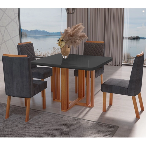Conjunto de Mesa Bom Pastor Ghaia com 4 Cadeiras Vigor Luxo