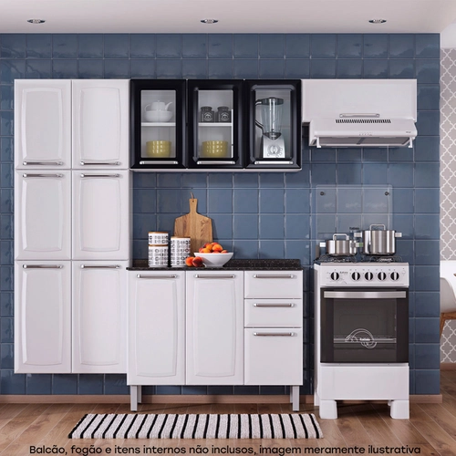 Armário de Cozinha Modulada Completa Itatiaia Luce 10 Portas