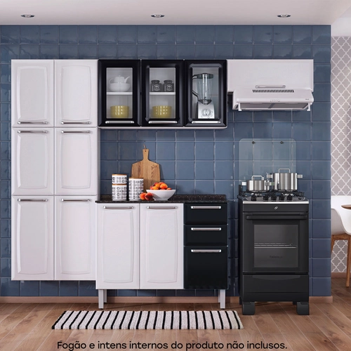 Armário de Cozinha Modulada Completa Itatiaia Luce 13 Portas 2 Gavetas