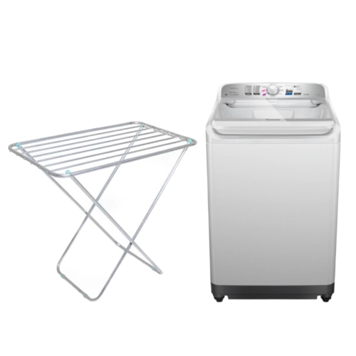 Kit Lavanderia: Máquina de Lavar Panasonic 14kg + Varal Alumínio Mor