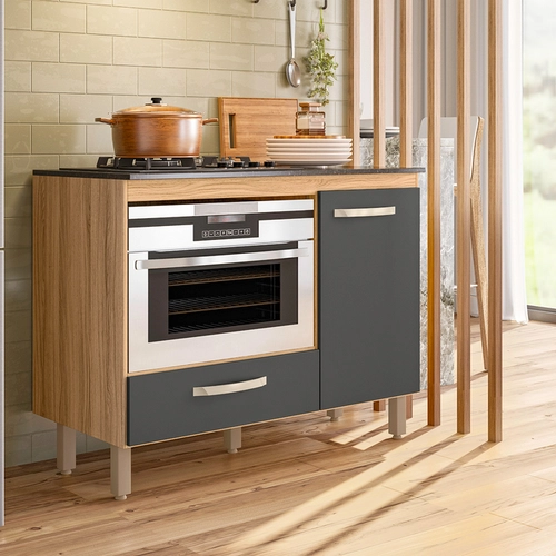 Balcão para Cooktop Nicioli Fit 1 porta 1 Gaveta