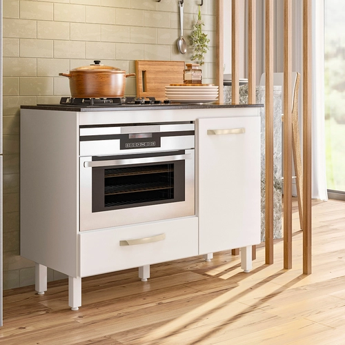 Balcão para Cooktop Nicioli Fit 1 porta 1 Gaveta