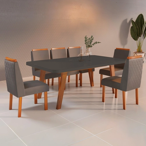 Conjunto de Mesa Bom Pastor Firenze com 6 Cadeiras Alana Luxo