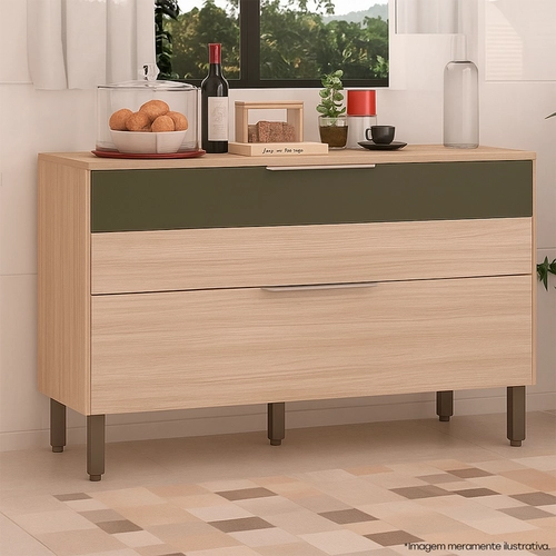 Balcão Kit's Paraná Viv Luz 1 Porta e 1 Gaveta