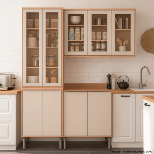 Armário de Cozinha Modulada Valdemóveis Itália 9 Portas