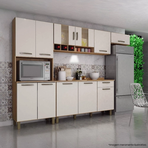 Cozinha de Cozinha Modulada Valdemóveis Zafira 11 Portas 1 Gaveta