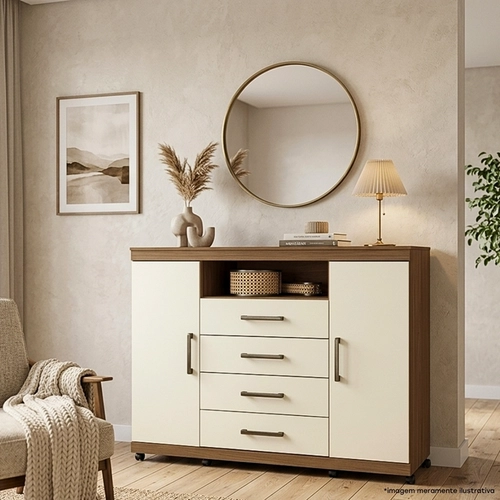 Cômoda Santos Andirá Havana Master 2 Portas e 4 Gavetas