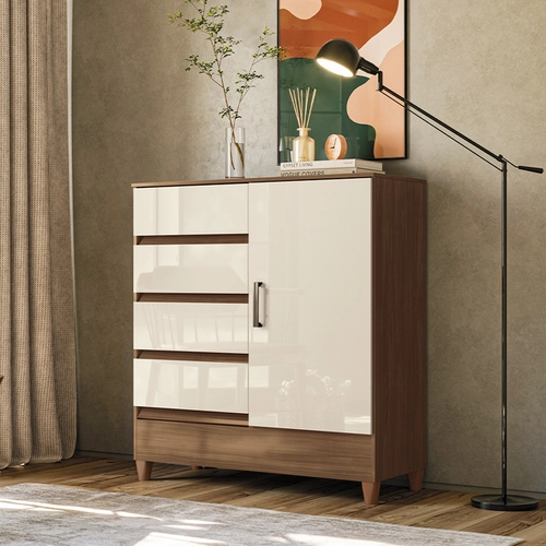 Cômoda Santos Andirá Fit 1 Porta e 4 Gavetas