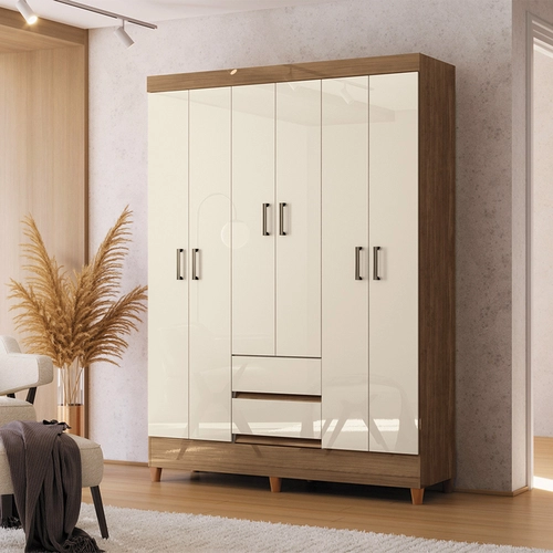 Guarda-Roupa Casal Santos Andirá Fit 6 Portas 2 Gavetas