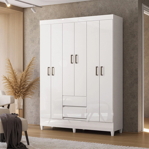 Guarda-Roupa Casal Santos Andirá Fit 6 Portas 2 Gavetas