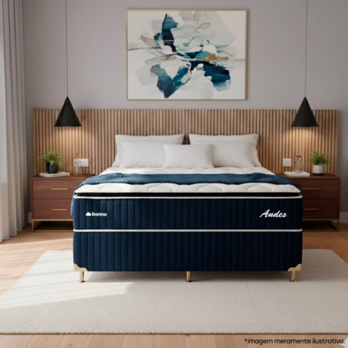 Cama Box Casal Bonno Andes New Molas Ensacadas 138X188X75