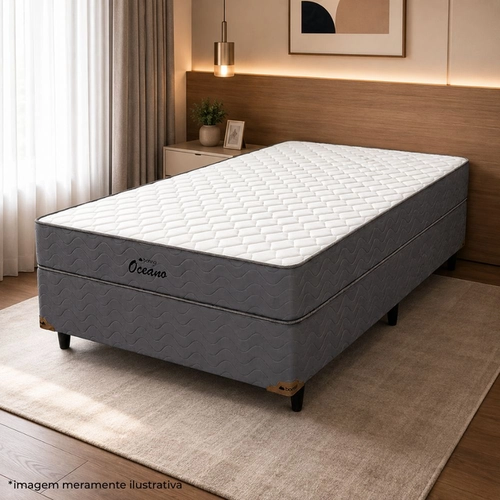 Cama Box Solteiro Bonno Oceano Molas Ensacadas 88x188x66