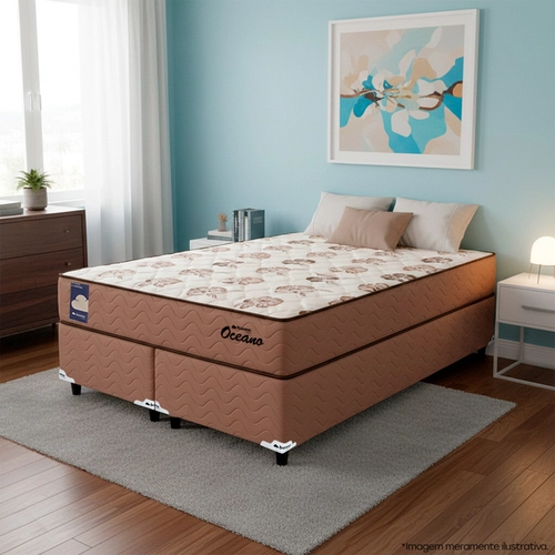 Cama Box Queen Bonno Oceano Molas Ensacadas 158x198x66