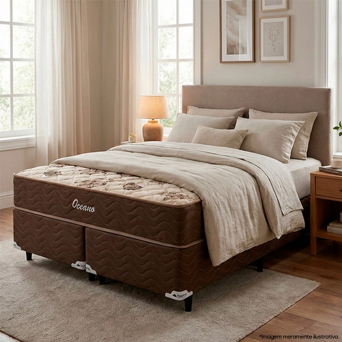 Cama Box Queen Bonno Oceano Molas Ensacadas 158x198x66
