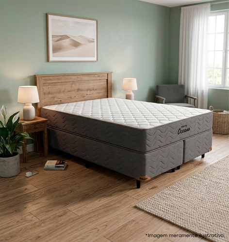 Cama Box Queen Bonno Oceano Molas Ensacadas 158x198x66
