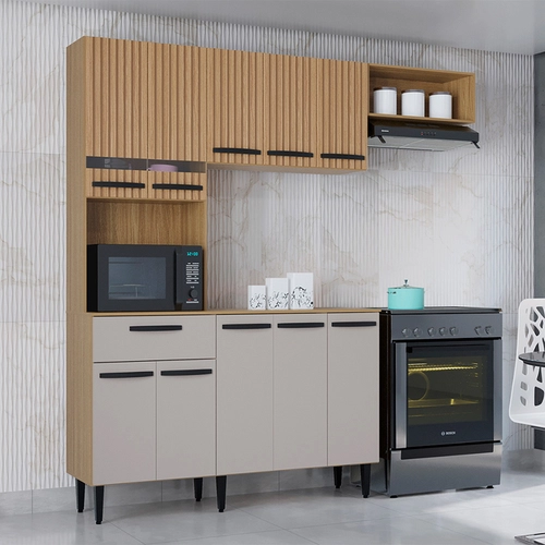 Armário de Cozinha Compacta Poquema Dora 10 Portas 1 Gaveta