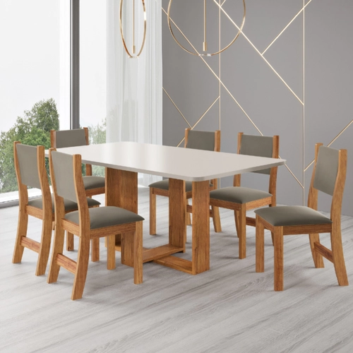 Conjunto de Mesa Viero Luna com 6 Cadeiras Sol