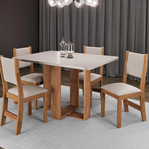 Conjunto de Mesa Viero Havana com 4 Cadeiras Sol